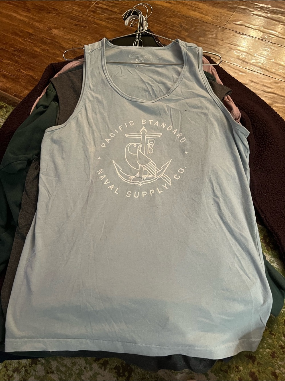 Light Blue Nautical Graphic Tank Top